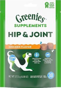 Greenies Hip & Joint Chicken Flavored Soft Chew Glucosamine Joint Supplement for Dogs Greenies Hip & Joint Chicken Flavored Soft Chew Glucosamine Joint Supplement for Dogs
