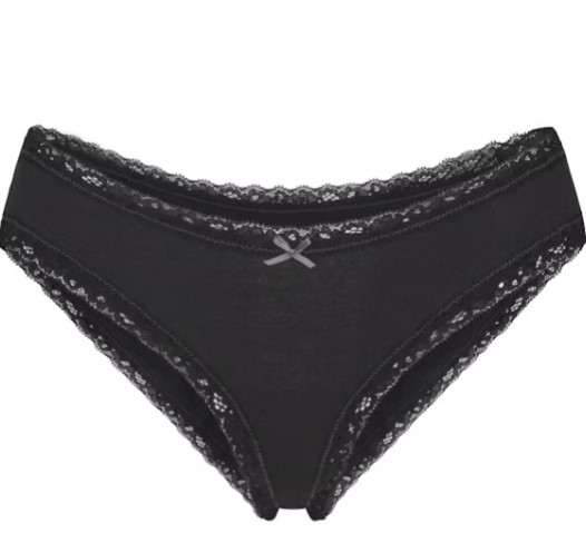 Lightweight Cotton Lace Brief – Soot Lightweight Cotton Lace Brief – Soot