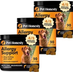 Pet Honesty Allergy Support Salmon Flavored Colostrum & Turmeric Chews, Itchy Skin, Immune & Allergy Relief Supplement for Dogs Pet Honesty Allergy Support Salmon Flavored Colostrum & Turmeric Chews, Itchy Skin, Immune & Allergy Relief Supplement for Dogs