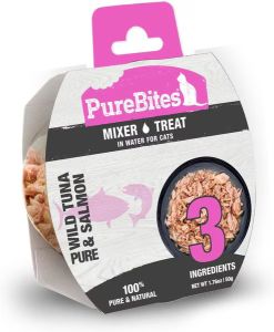 PureBites Mixers 100 Wild Skipjack Tuna & Alaskan Salmon in Water Cat Food Topping
