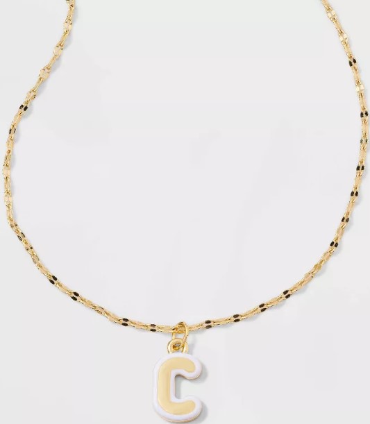 14k-gold-dipped-enamel-34-c-34-initial-pendant-necklace-a-new-day-8482-gold-white stylus-pen-3pk-heyday-8482-black-olive-stone-white