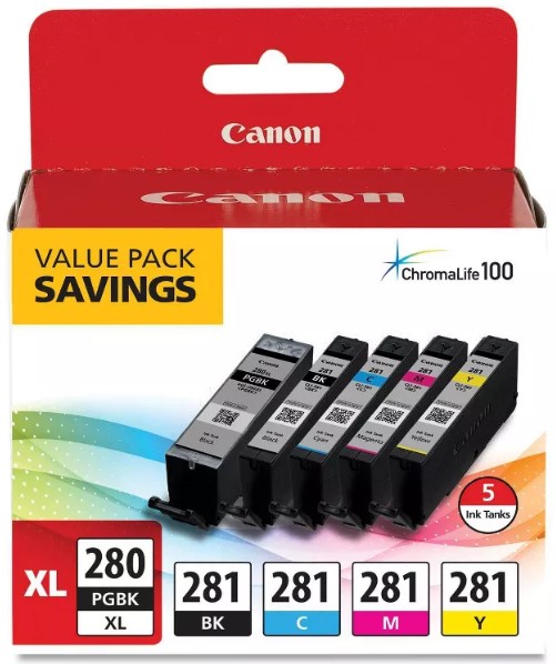 canon-5pk-pgi-280xl-cli-281-xl-ink-cartridge-cyan-magenta-yellow nanoleaf-3pk-shapes-triangle-expansion-led-light