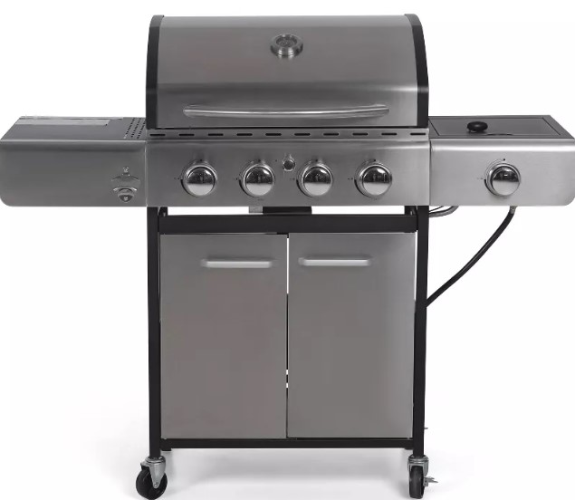 captiva-designs-e02gr001-stainless-steel-4-burner-propane-gas-grill-with-side-burner-and-side-tables masterchef-3pc-bamboo-cutting-board-set-with-juice-grooves-essential-collection