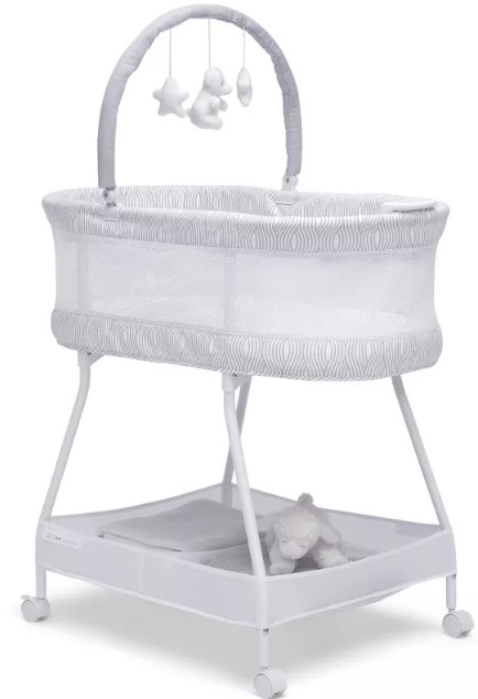 delta-children-curve-bassinet-white-and-gray delta-children-curve-bassinet-white-and-gray