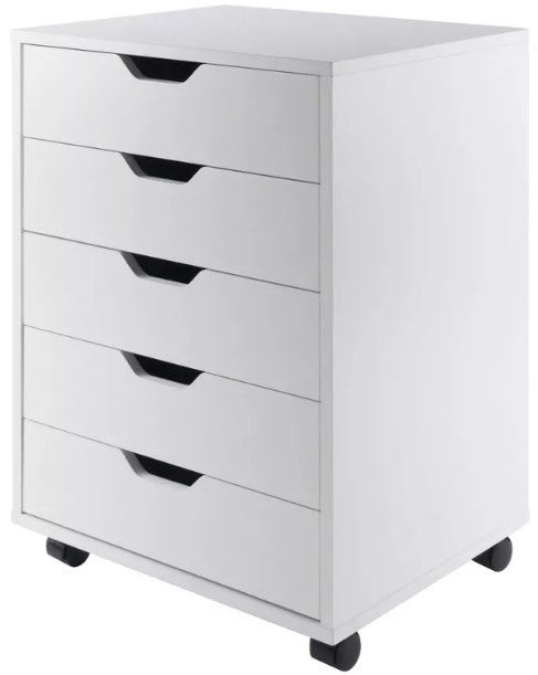 halifax-5-drawer-cabinet-with-casters-white-winsome halifax-5-drawer-cabinet-with-casters-white-winsome