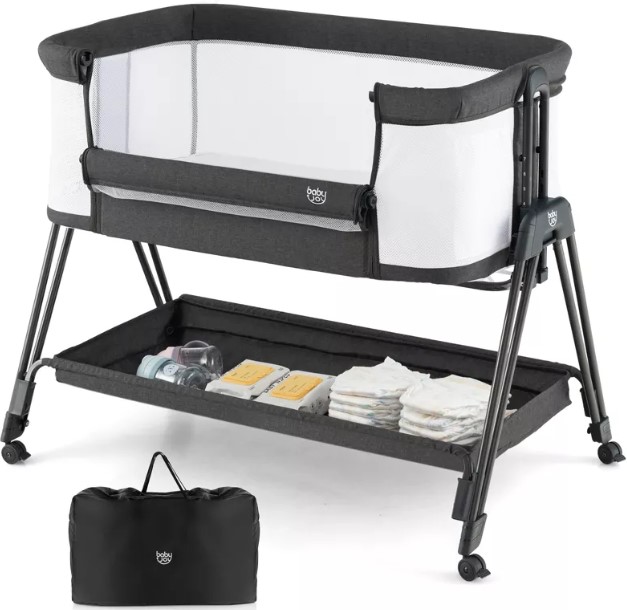 infans-baby-bedside-sleeper-bassinet-w-wheels-storage-tray-folding-adjustable-crib infans-baby-bedside-sleeper-bassinet-w-wheels-storage-tray-folding-adjustable-crib