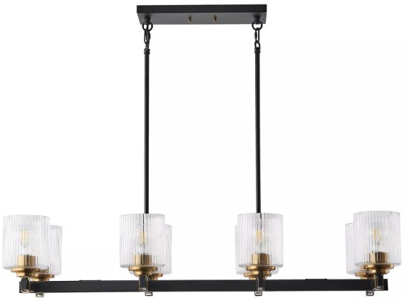 modern-4-light-linear-island-chandelier-black-and-brass-fixture modern-4-light-linear-island-chandelier-black-and-brass-fixture