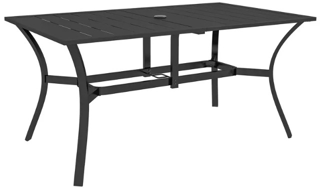 outsunny-rectangle-outdoor-dining-table-for-6-people-slat-rectangular-patio-table oxo-food-chopper-white