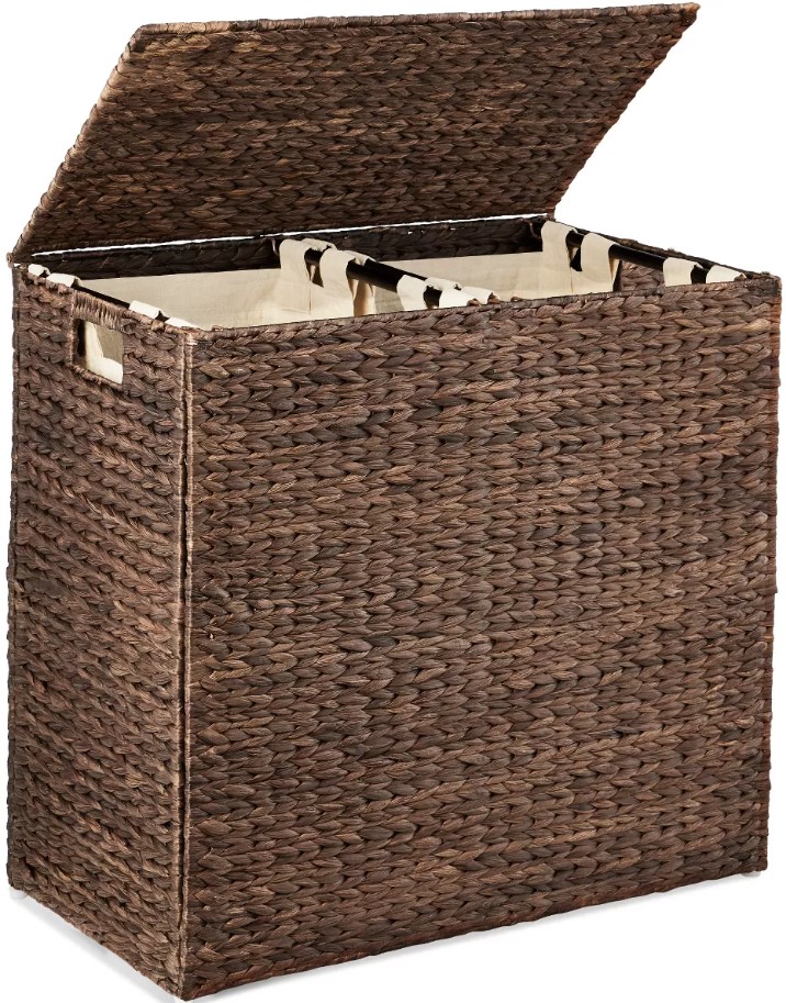 best-choice-products-large-natural-water-hyacinth-double-laundry-hamper-basket-w-2-liner-bags-handles yaheetech-set-of-2-button-tufted-modern-accent-armchairs-with-lumbar-support-retro-brown